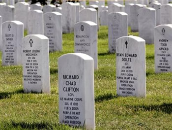 Ads On Arlington National Cemetery gravestones