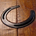 Custom Hand Scraped & Distressed Hickory Flooring w/Horse Shoe Inlays in Chestnut color