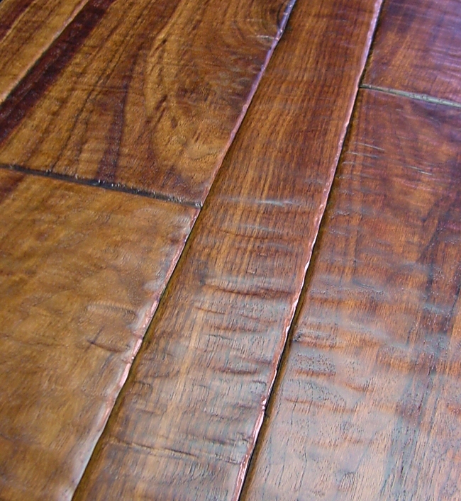 Walnut Prefinished Hand Scraped Hardwood Flooring Photo